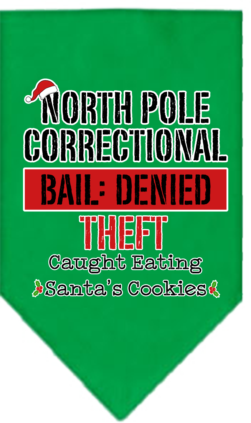 North Pole Correctional Screen Print Bandana Emerald Green Size Large
